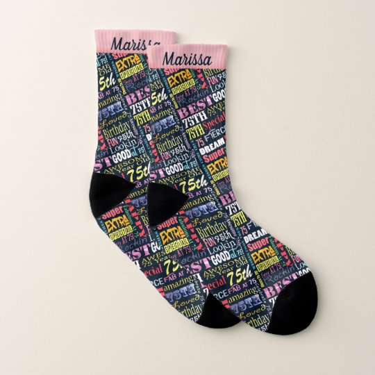 Special 75th Birthday Party Photo Monogram Socks Zazzle Com