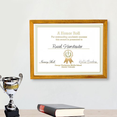 Special Academic Award Certificate Foil Prints