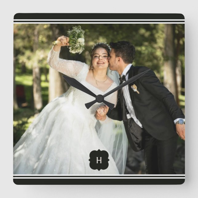 Special Add Photo Wedding Wall Clock (Front)