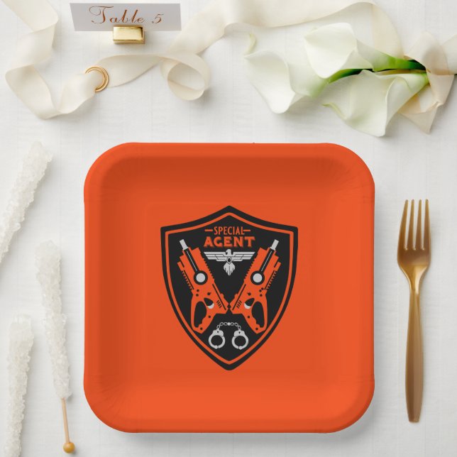 Special Agent Kid Paper Plates (Wedding)
