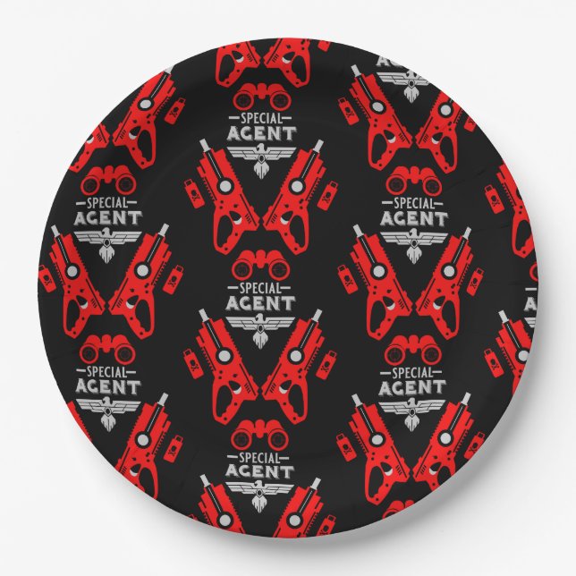 Special Agent Kid Paper Plates (Front)