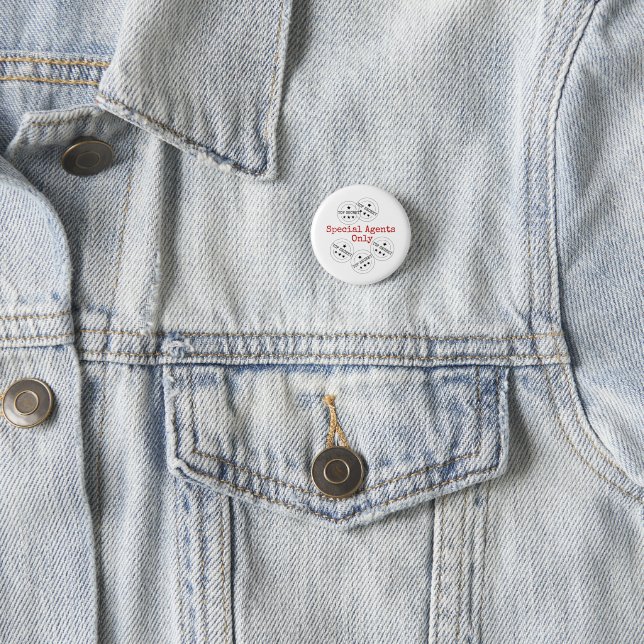 Special Agent - Spy Theme Top Secret Party  Button (In Situ)