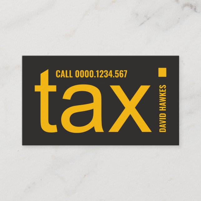 Special Alphabet-i Big Bold TAXI Alphabets Business Card (Front)
