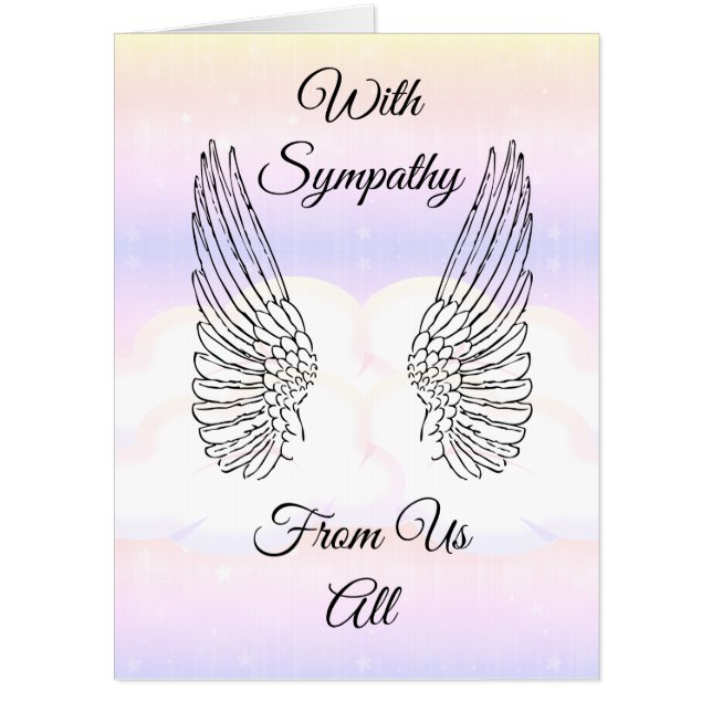 Special angel wings with sympathy card from us all (Front)