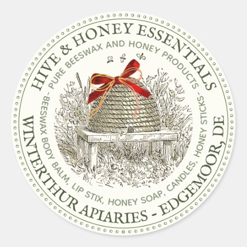 Special Apiary Holiday Hive Products Advertising  Classic Round Sticker