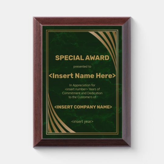 Special Award Plaque | Zazzle.com
