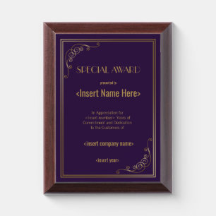 Special Award Plaque