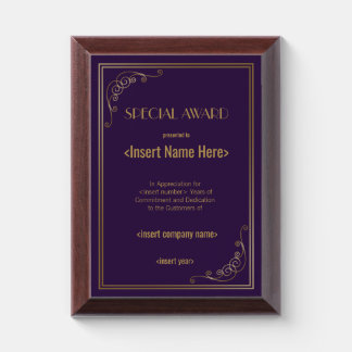 Special Award Plaque