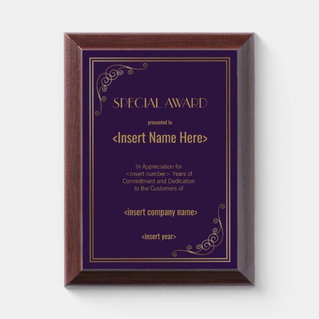 Special Award Plaque (Vertical)