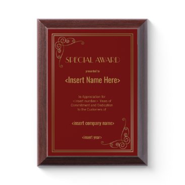 Special Award Plaque