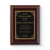 Special Award Plaque Special Award Plaque