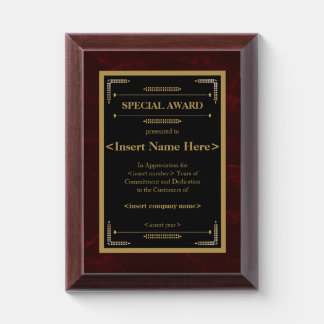 Special Award Plaque