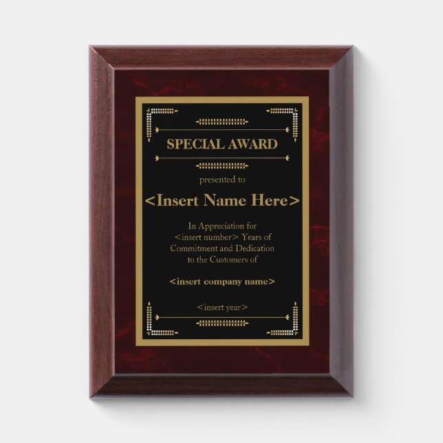 Special Award Plaque (Vertical)