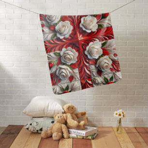 Special baby blanket with English Roses Design