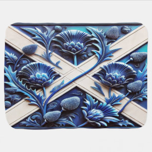 Special baby blanket with Scottish Thistles