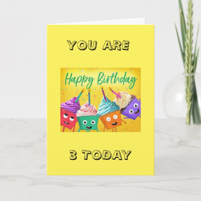 SPECIAL BALLOON WISHES ON *3rd BIRTHDAY* CARD (Front)