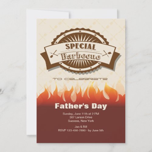 Special Barbecue Fathers Day Invitation