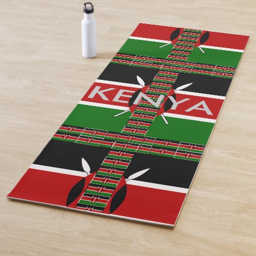 Special Beautiful Kenyan National Flag Art Colors Yoga Mat