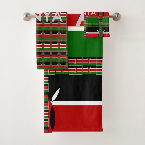 Special Beautiful Kenyan National Flag Colors  Bath Towel Set