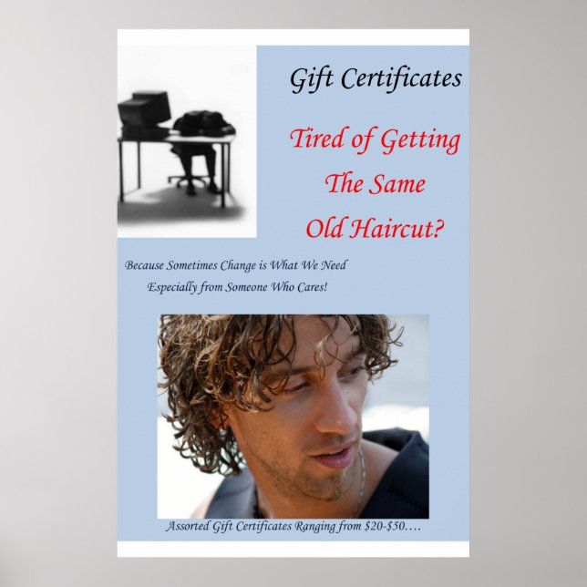 Special Beauty Salon Poster Gift Certificates (Front)