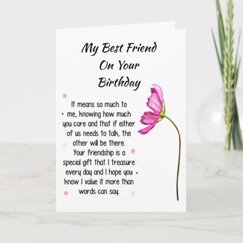 SPECIAL BIRTHDAY FOR MY BEST FRIEND CARD