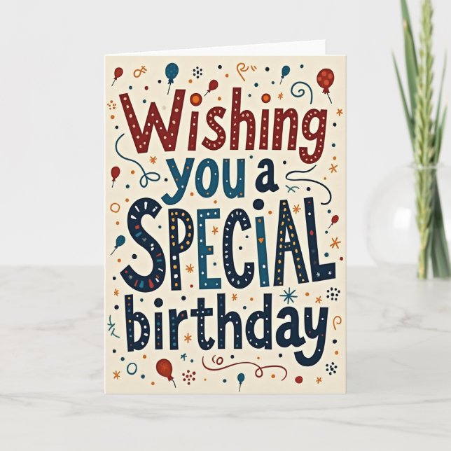 Special Birthday Hand Drawn Card (Front)