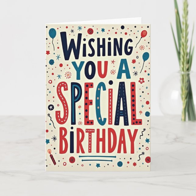 Special Birthday Illustrated Card (Front)
