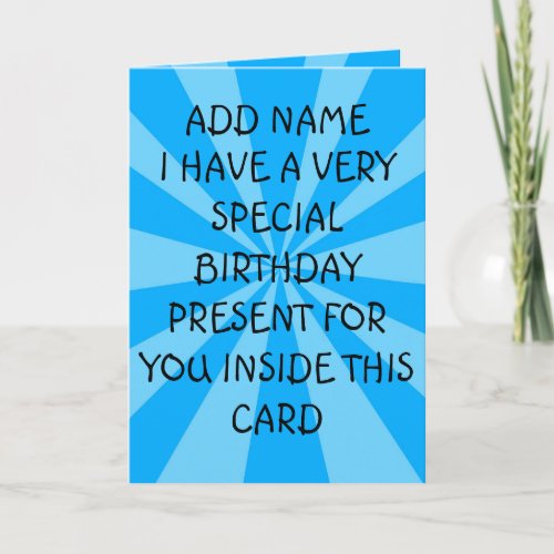 Special Birthday Present  Card