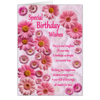 Special Birthday Wishes Pink Daisies