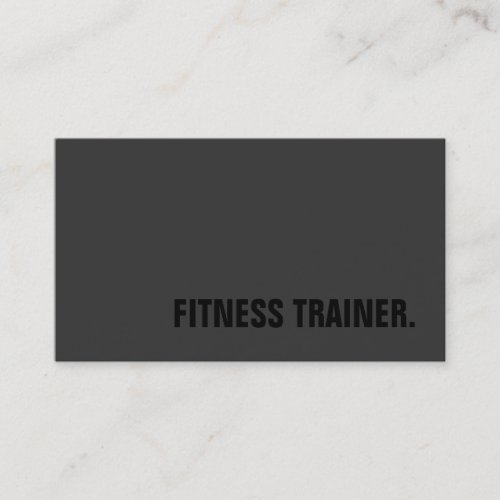 Special Black Out Grey Fitness Trainer Trendy Business Card