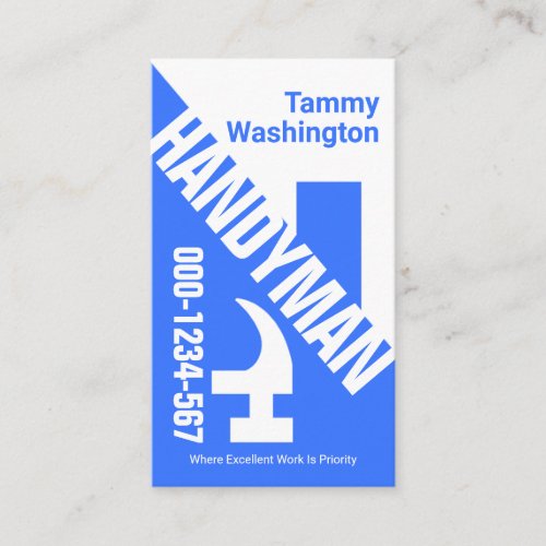 Special Blue Handyman Rooftop Building Business Card