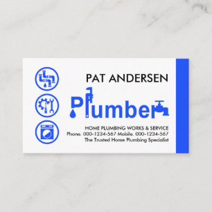 Special Blue Plumber Signage Plumbing Business Card
