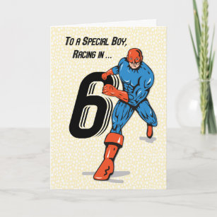 Special Boy 6th Birthday Superhero Card