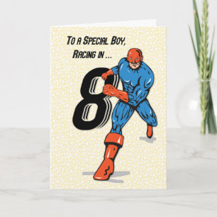 Special Boy 8th Birthday Superhero Card