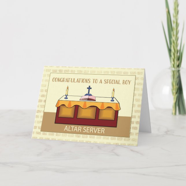 Special Boy Congratulations Catholic Altar Server Card (Front)