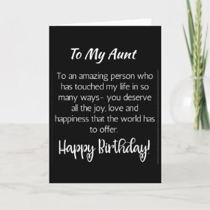 SPECIAL CARD FOR "SPECIAL" AUNT'S BIRTHDAY