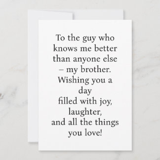 SPECIAL CARD FOR SPECIAL BROTHER'S BIRTHDAY