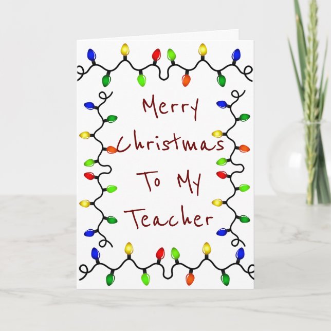 SPECIAL CARD FOR SPECIAL **TEACHER** AT CHRISTMAS (Front)
