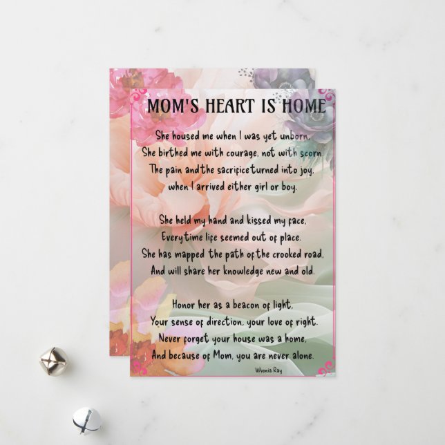 Special card Tribute for Mom-Flat Holiday Card (Front/Back In Situ)