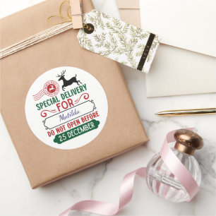 Special Christmas Delivery Personalized Classic Round Sticker