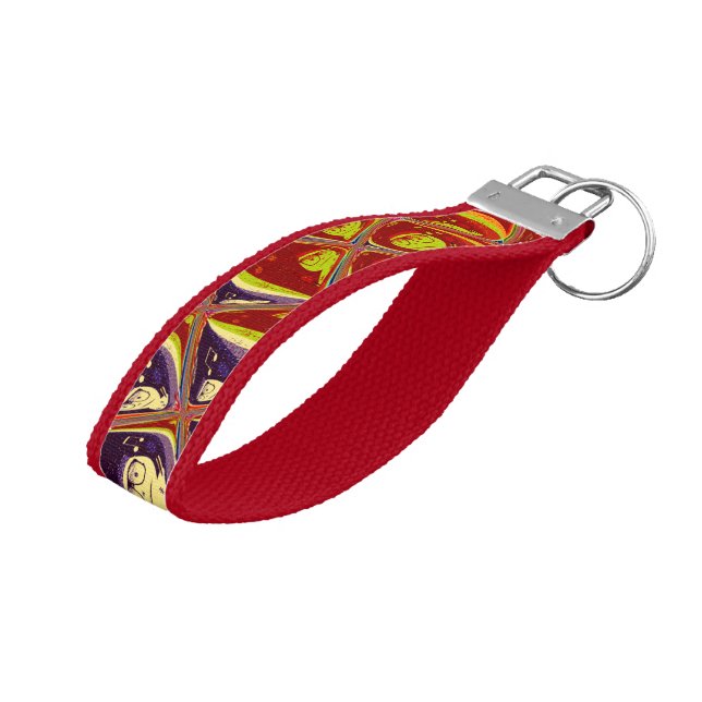 Special Christmas Santa HoHoHo! Style Grosgrain Wrist Keychain (Angled Up)