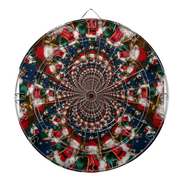 Special Christmas Santa Kaleidoscope Design Dart Board (Front)