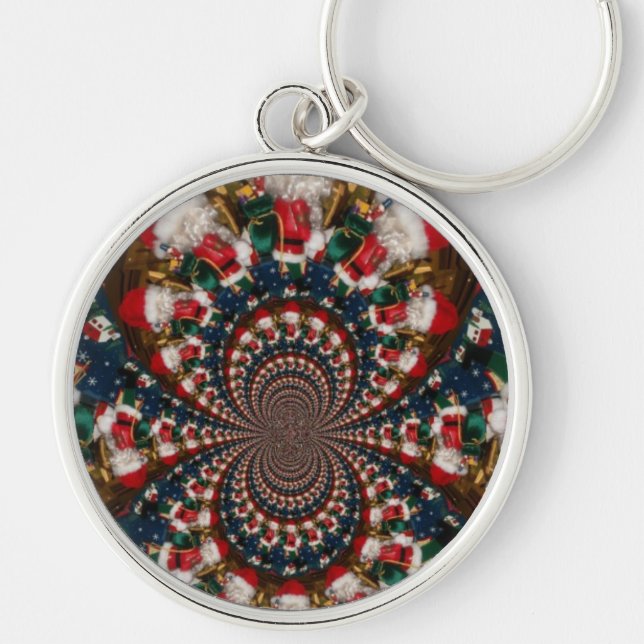 Special Christmas Santa Kaleidoscope Design Keychain (Front)
