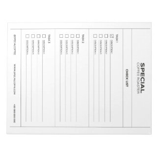 Special coffee roaster checklist notepad