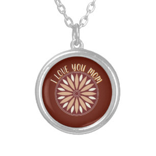 SPECIAL COLOURFULL LOVE GIFT FOR MOM SILVER PLATED NECKLACE