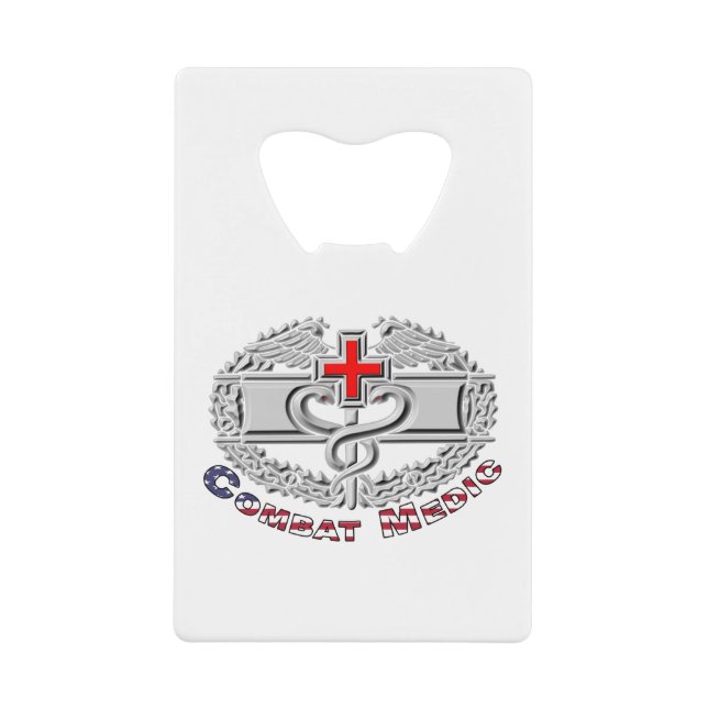 Special Combat Medic Badge Design Credit Card Bottle Opener (Front)