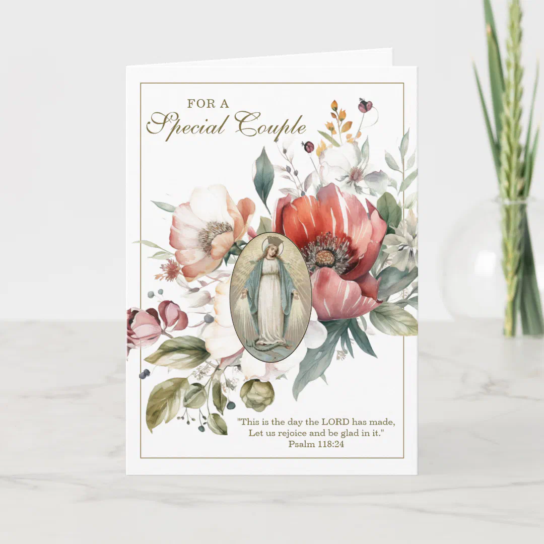 Special Couple Anniversary Religious Floral Card
