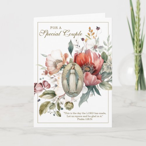 Special Couple Anniversary Religious Floral Card