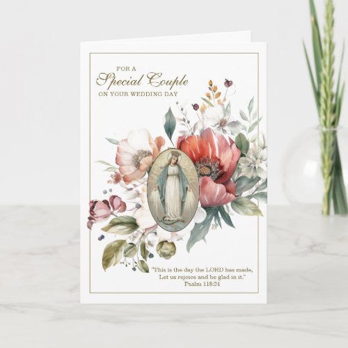 Special Couple Wedding  Religious Floral Card