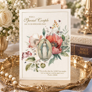 Special Couple Wedding Religious Floral Card